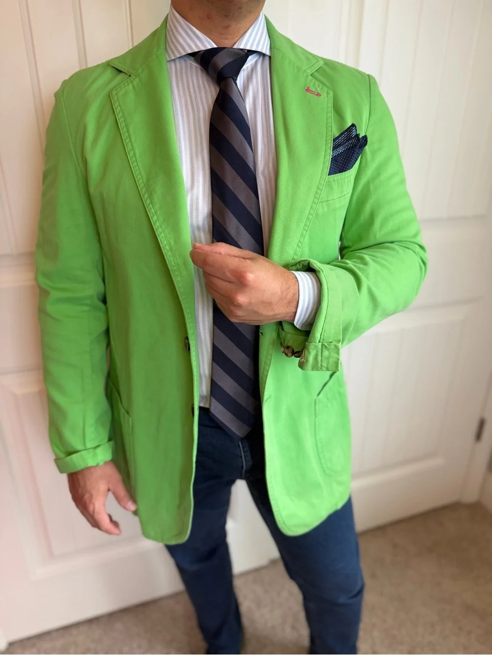 Vicomte Paris Palm Beach Lime Green Cotton Sports | Surgeon’s Cuffs | Large